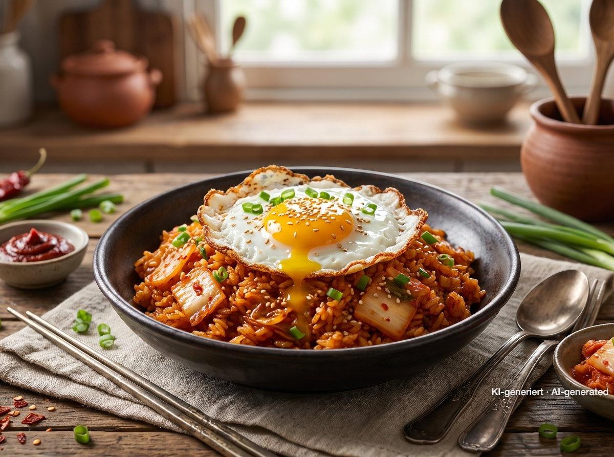 Kimchi Fried Rice with Fried Egg