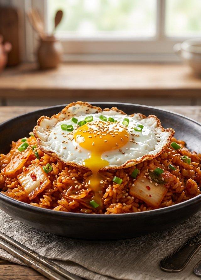 Kimchi Fried Rice with Fried Egg