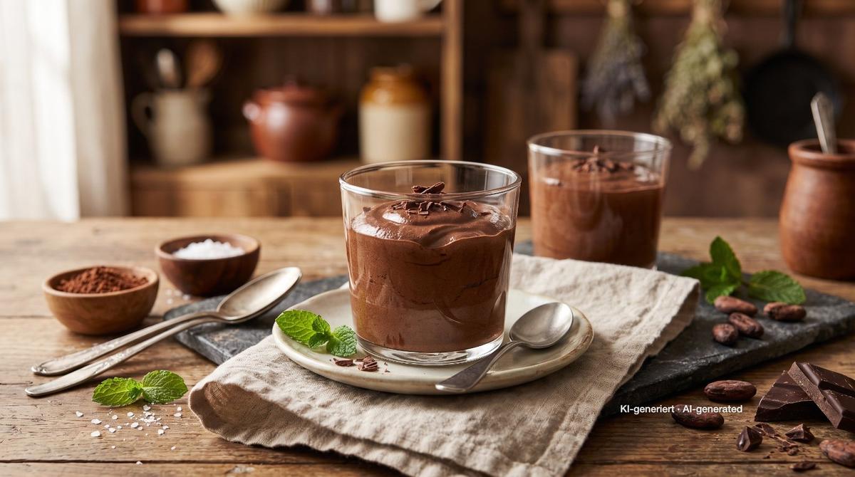 Klassieke mousse au chocolat – Recept en afbeelding gemaakt met AI, redactioneel gecontroleerd