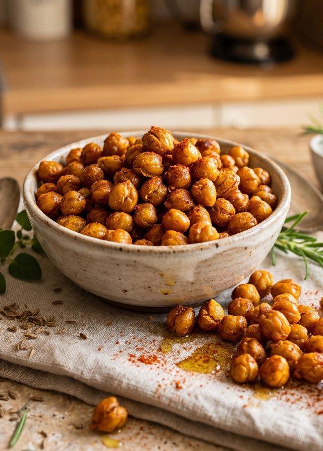 Garbanzos crujientes al horno