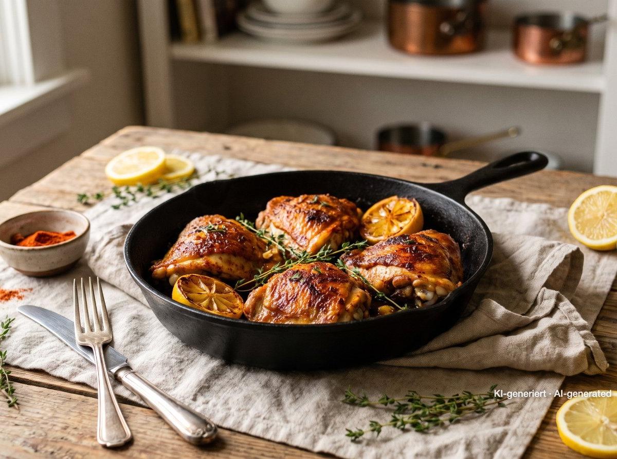 Muslos de pollo crujientes al horno