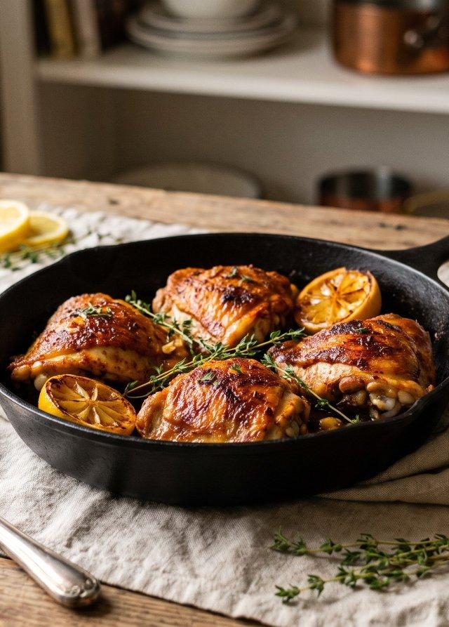 Muslos de pollo crujientes al horno