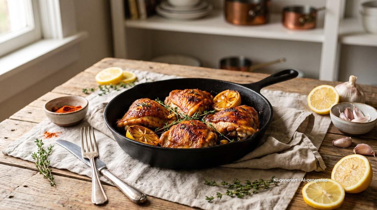Fırında Çıtır Tavuk But – Recipe and image AI-created, editorially reviewed