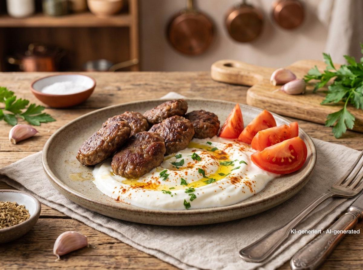 Turkish Köfte with Yogurt Sauce