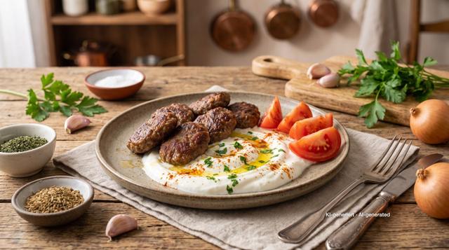 Turkish Köfte with Yogurt Sauce
