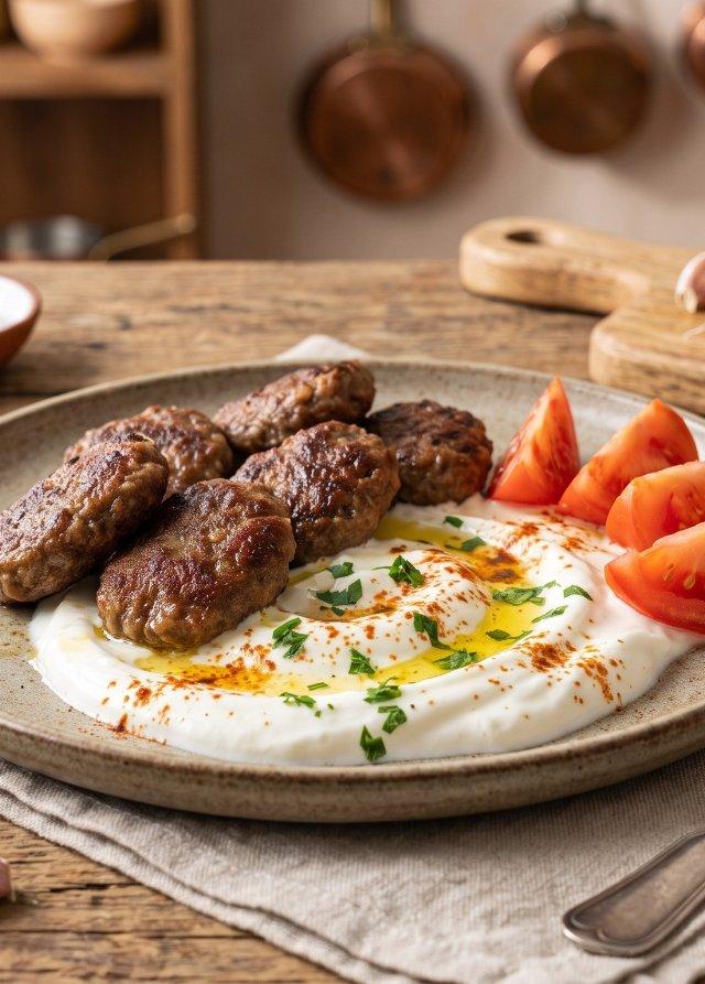 Turkish Köfte with Yogurt Sauce