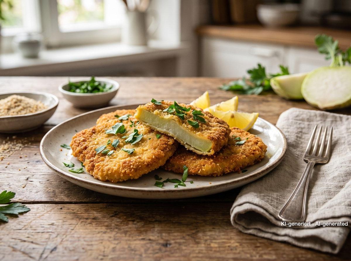 Breaded Kohlrabi Schnitzel