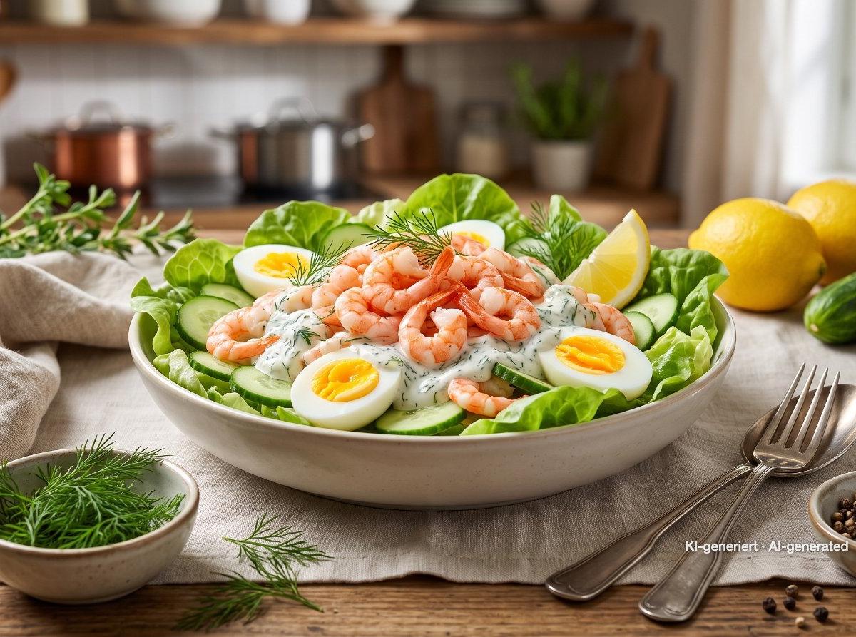 Salade de crevettes grises aux œufs