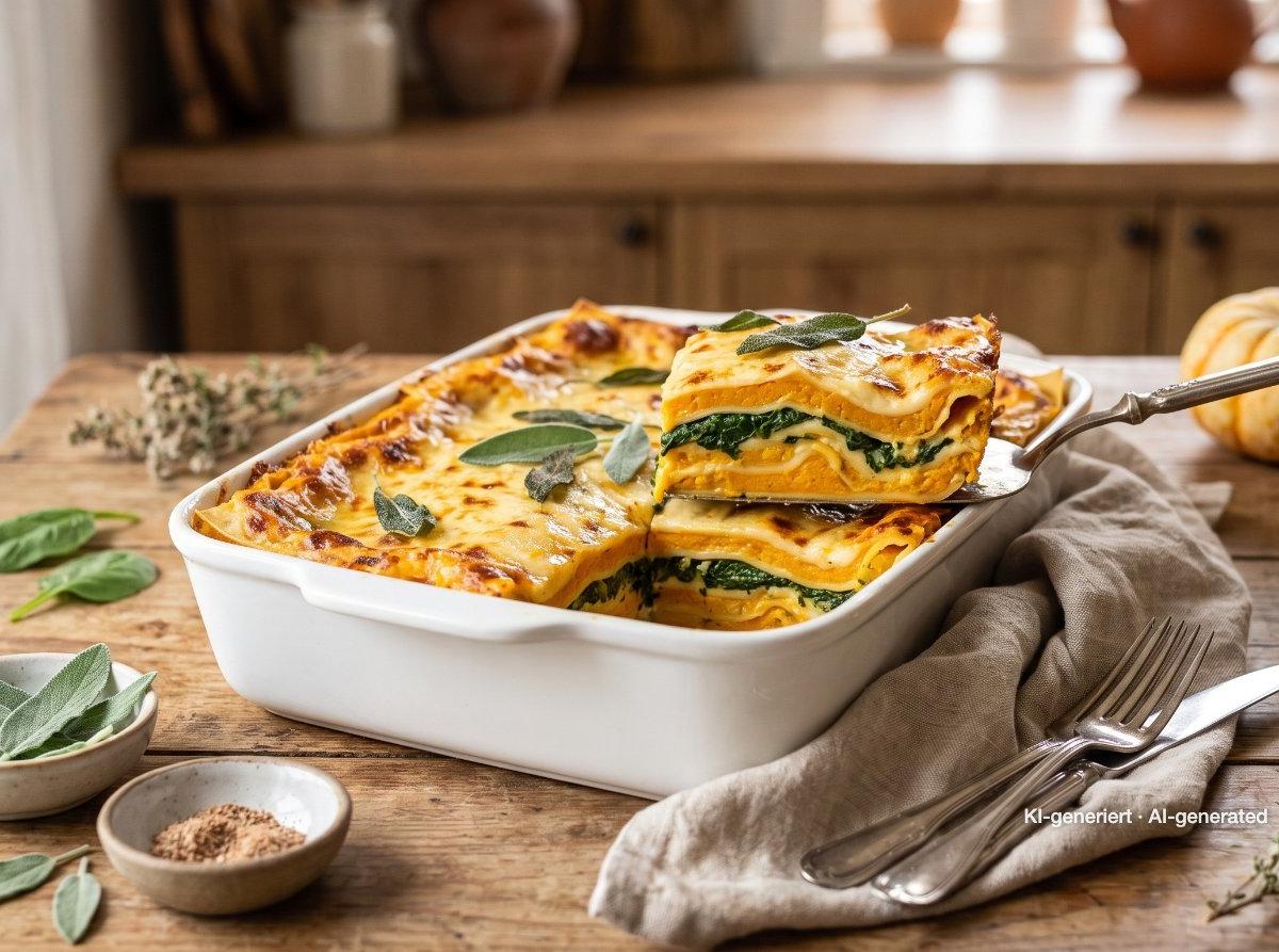 Pumpkin Lasagna with Spinach and Sage