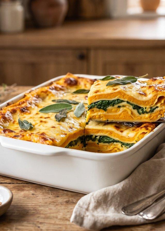 Pumpkin Lasagna with Spinach and Sage