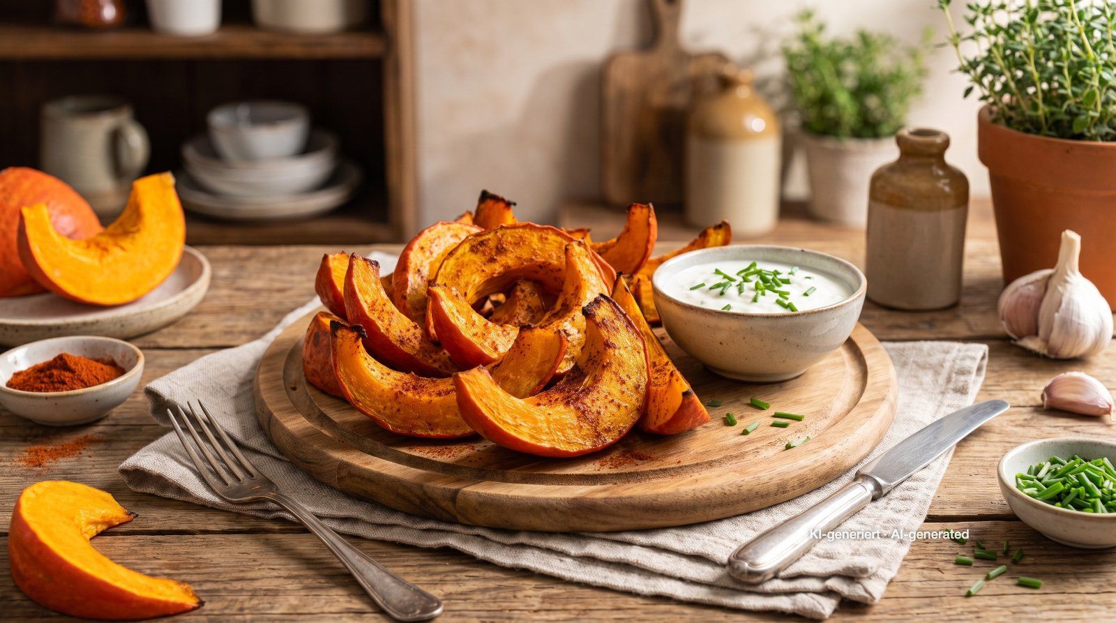 Pumpkin Fries with Yogurt Dip