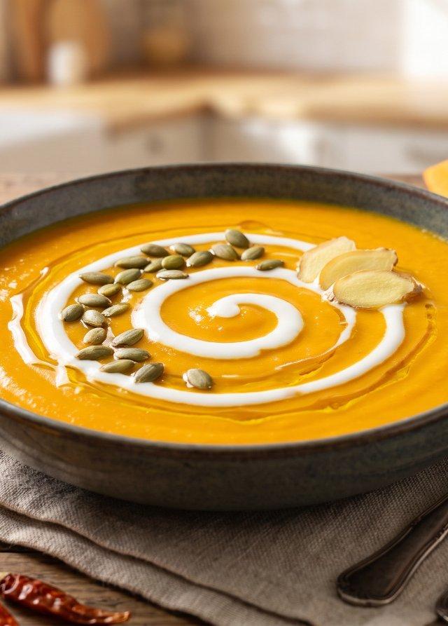 Velouté de potimarron au gingembre