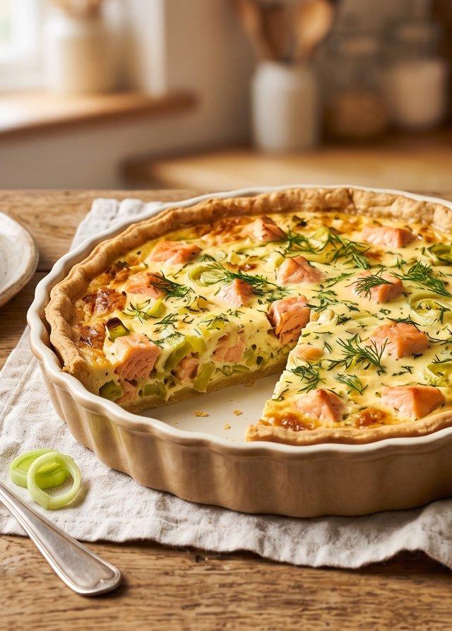 Salmon and Leek Quiche