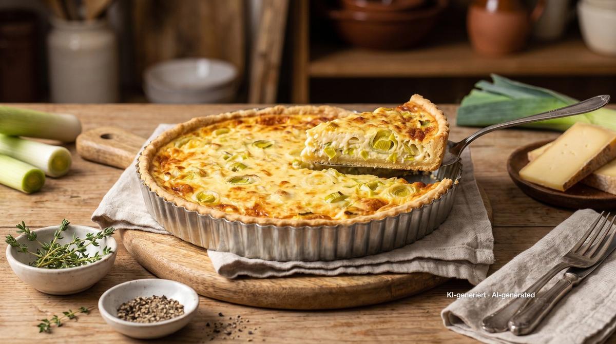 Leek Gruyère Quiche – Recipe and image AI-created, editorially reviewed