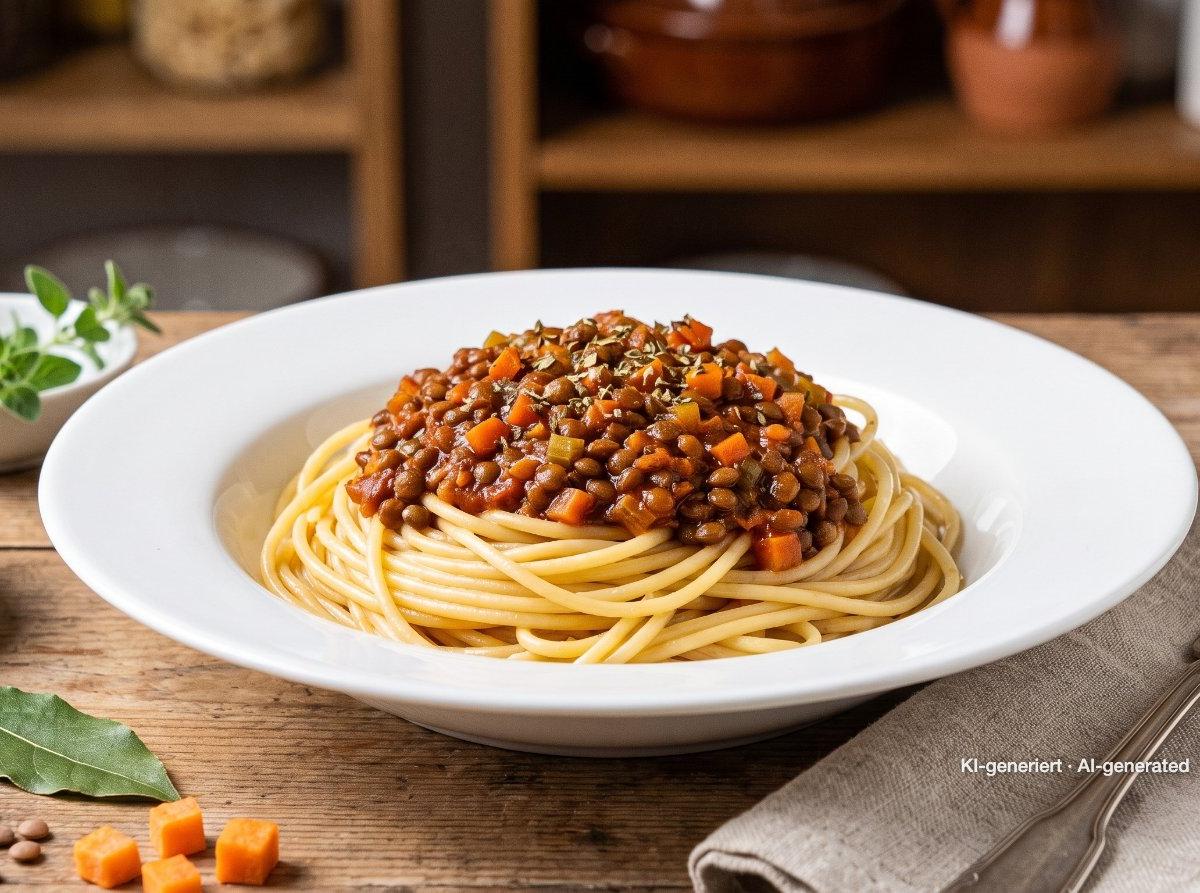 Ragù di lenticchie con spaghetti