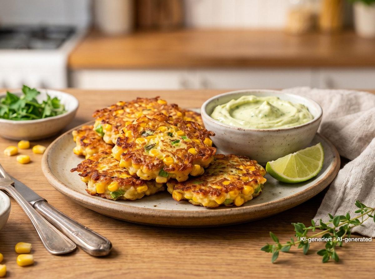 Sweetcorn Fritters with Avocado Dip