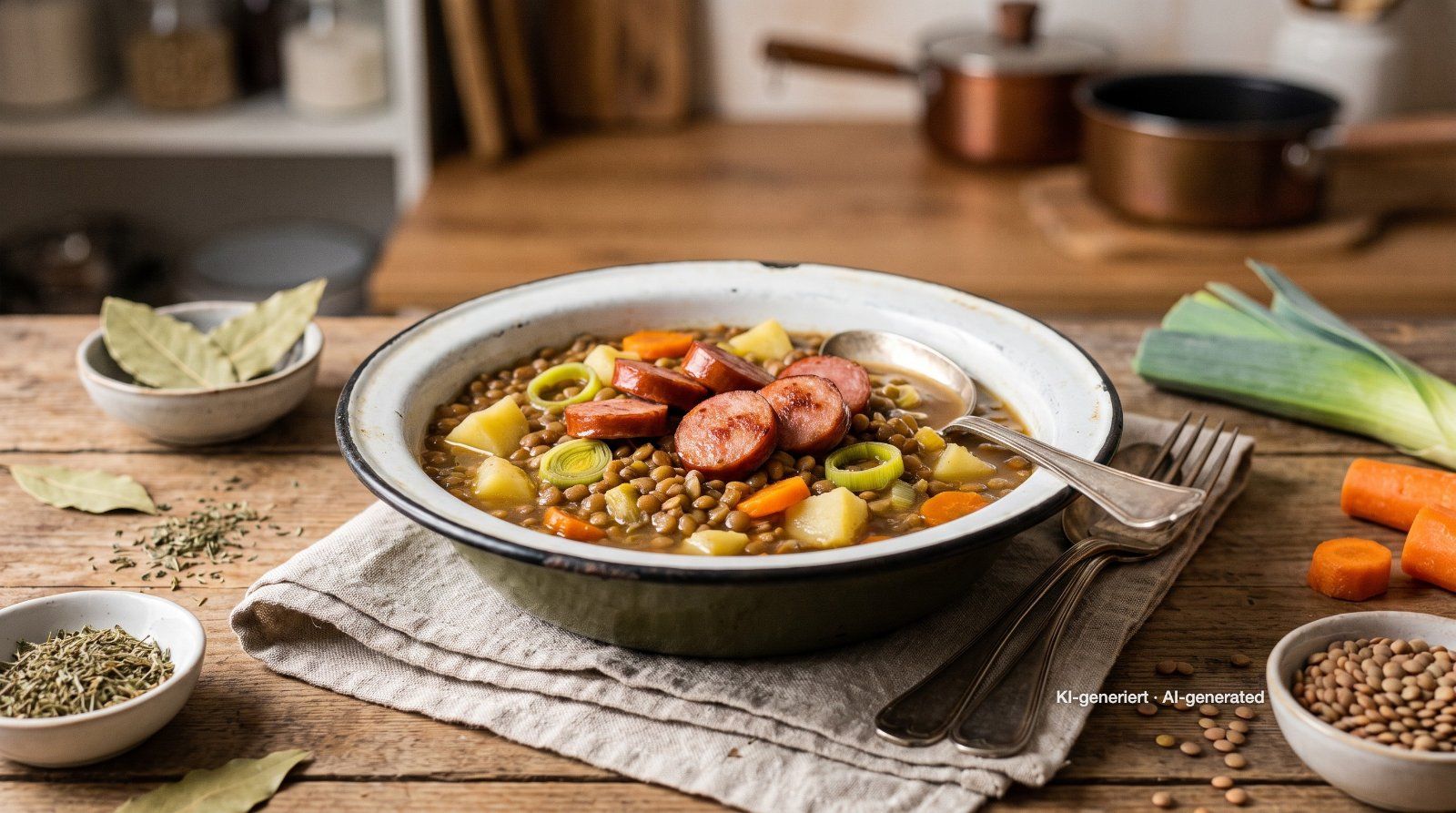 Stevige linzensoep naar oma's recept
