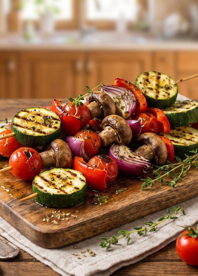 Marinated Veggie Skewers with Herb-Garlic Marinade