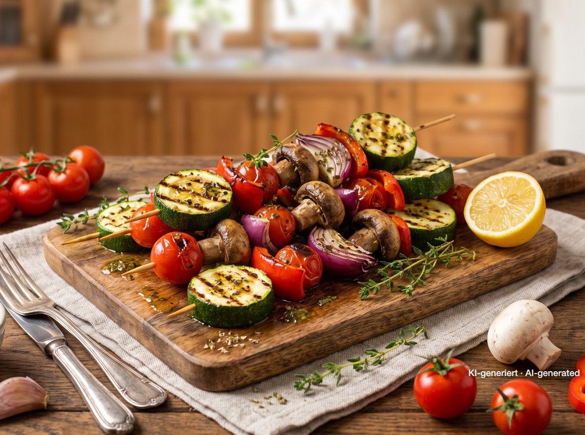 Marinated Veggie Skewers with Herb-Garlic Marinade