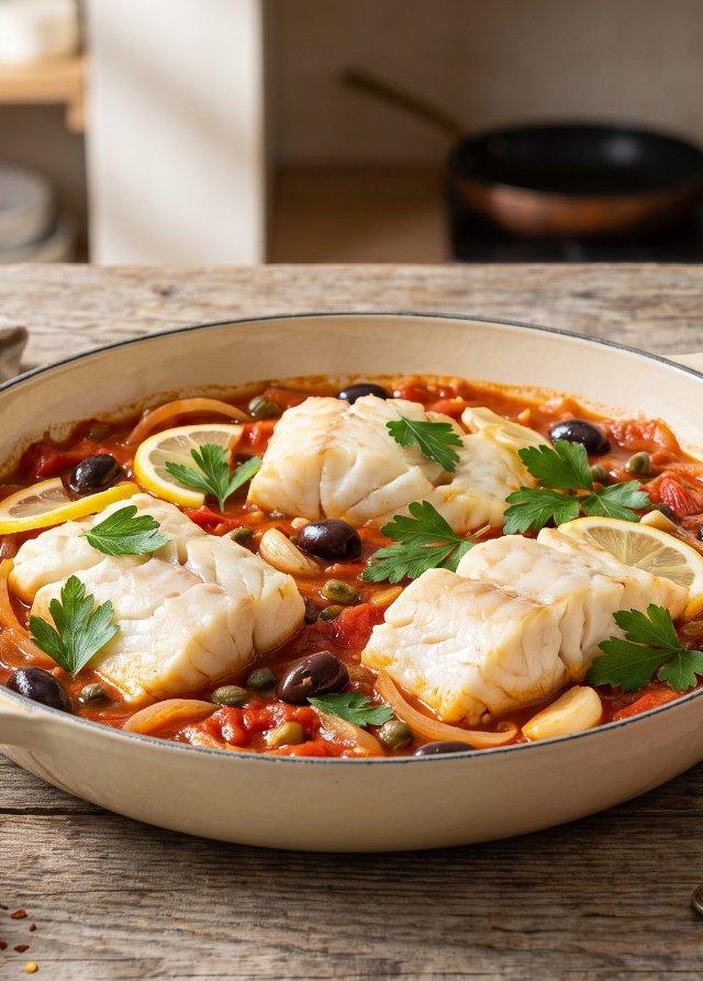 Bacalao guisado a la mediterránea