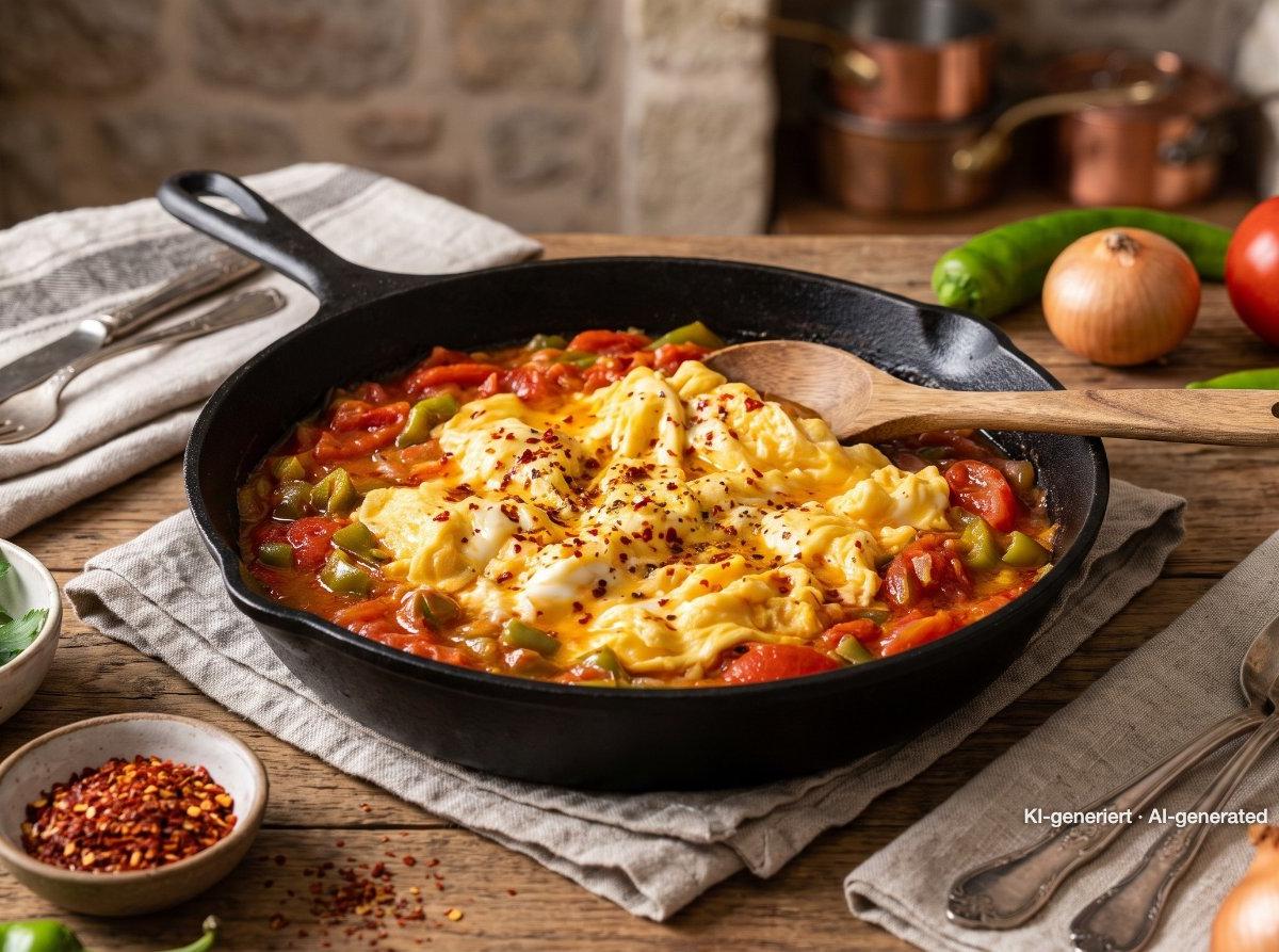 Menemen – Turkish Scrambled Eggs with Tomatoes
