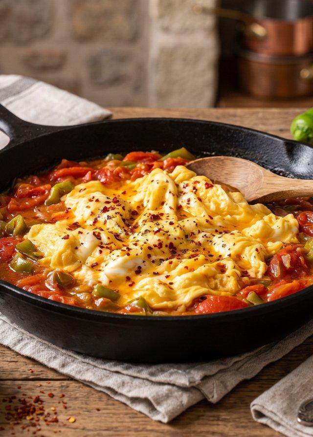 Menemen – Turkish Scrambled Eggs with Tomatoes