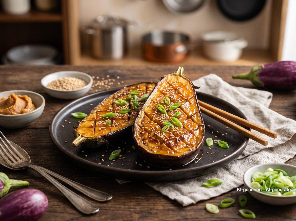 Berenjenas glaseadas con miso