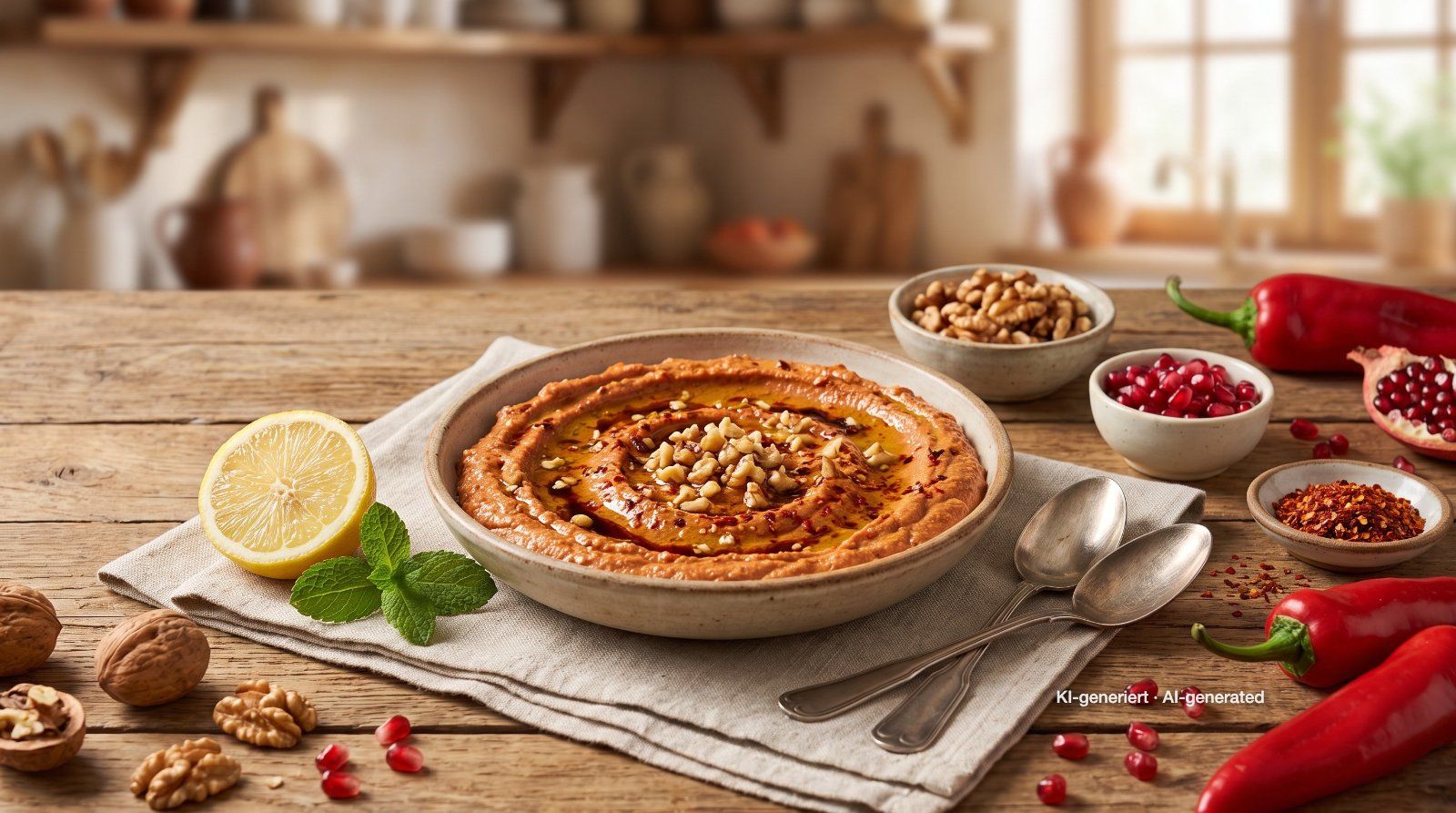 Muhammara – dip van paprika en walnoten