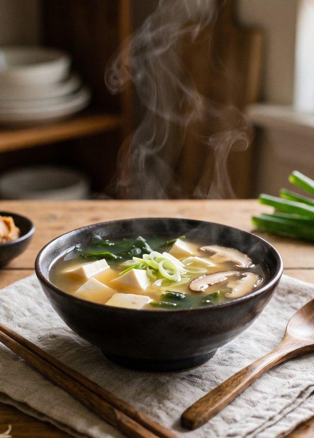 Sopa de miso con tofu