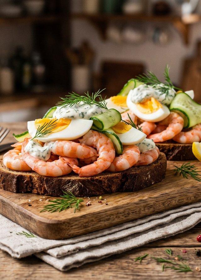 North Sea Shrimp Open Sandwich