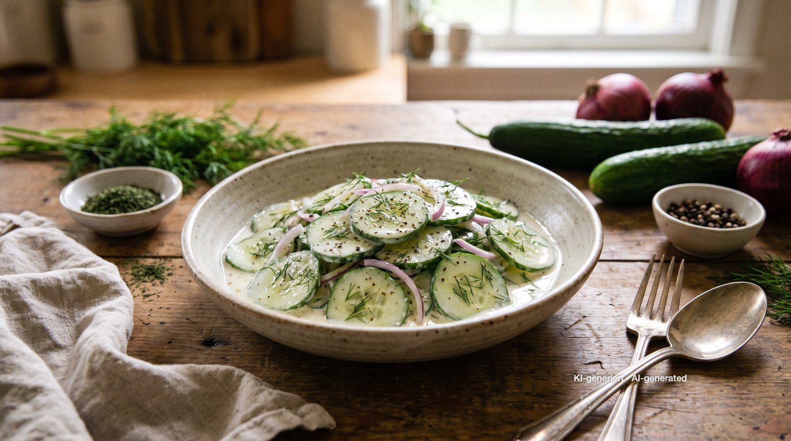 Oma's komkommersalade met dille