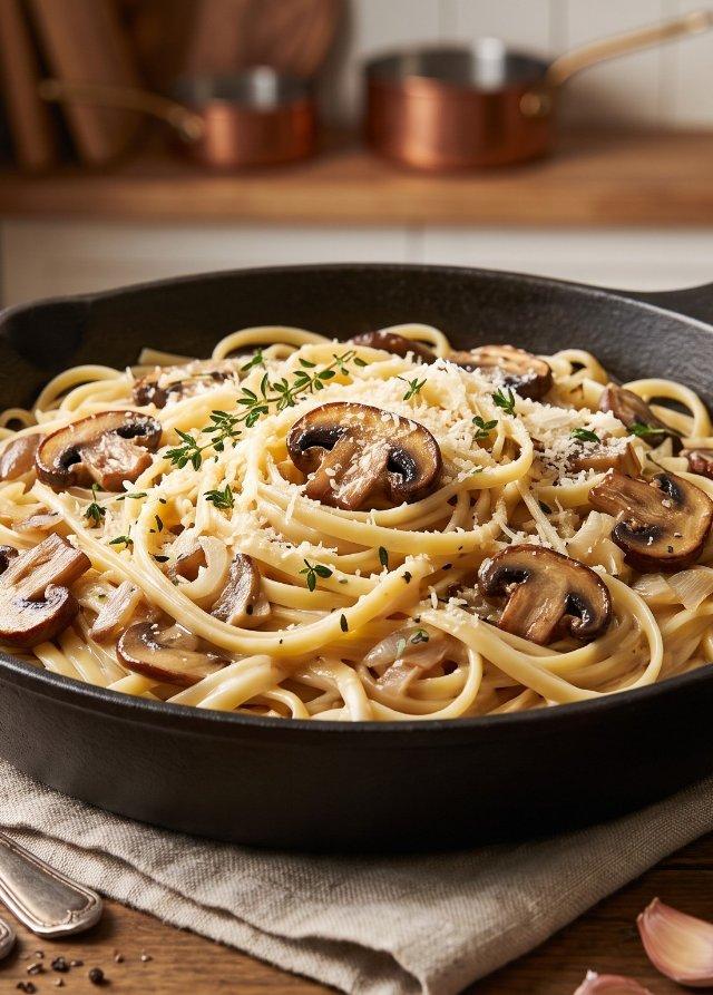 One-Pot Mushroom Pasta with Thyme