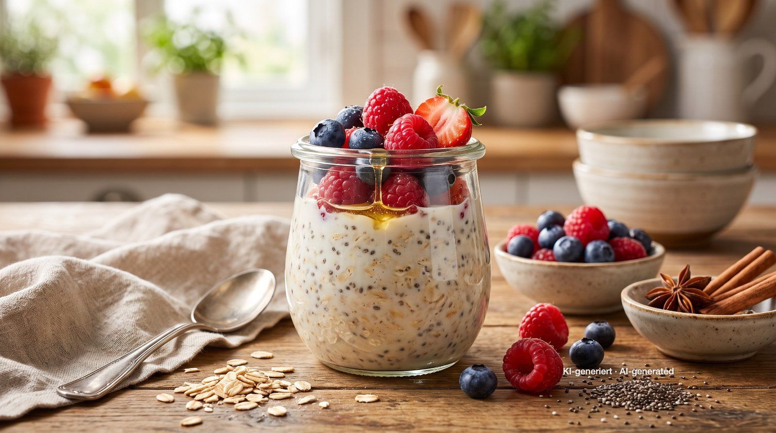 Overnight oats s lesním ovocem