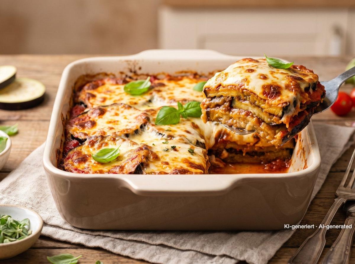 Parmigiana di melanzane, gratinado de berenjenas
