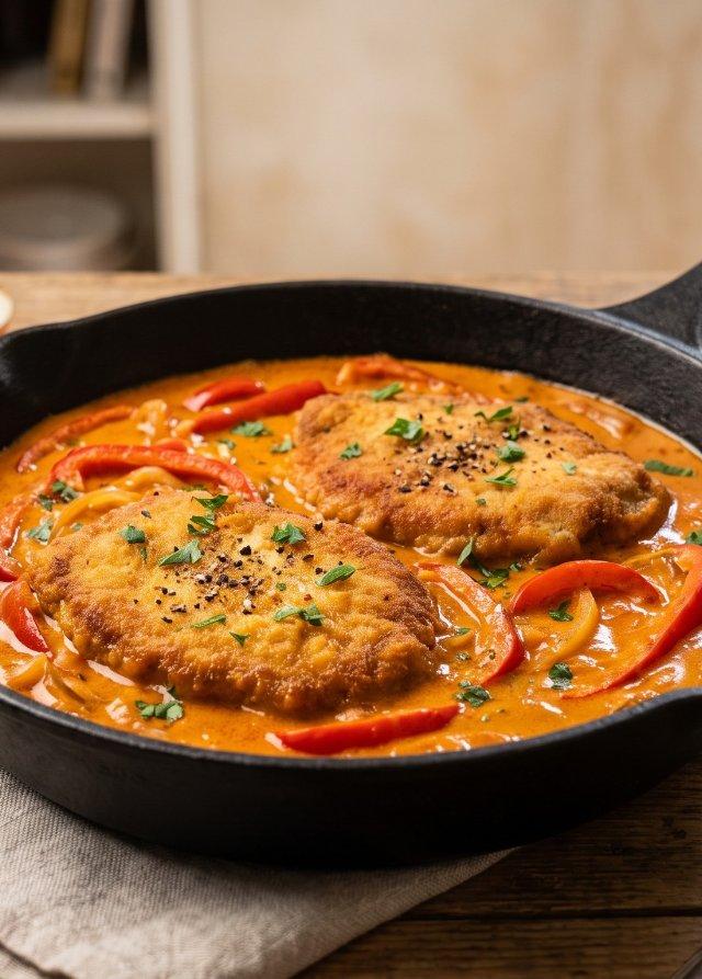 Escalopes de porc à la crème de paprika