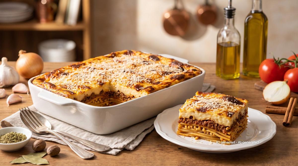Pastitsio – Recept en afbeelding gemaakt met AI, redactioneel gecontroleerd