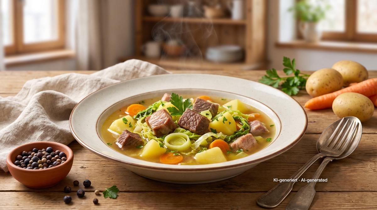 Bavarian Meat and Vegetable Stew – Recipe and image AI-created, editorially reviewed