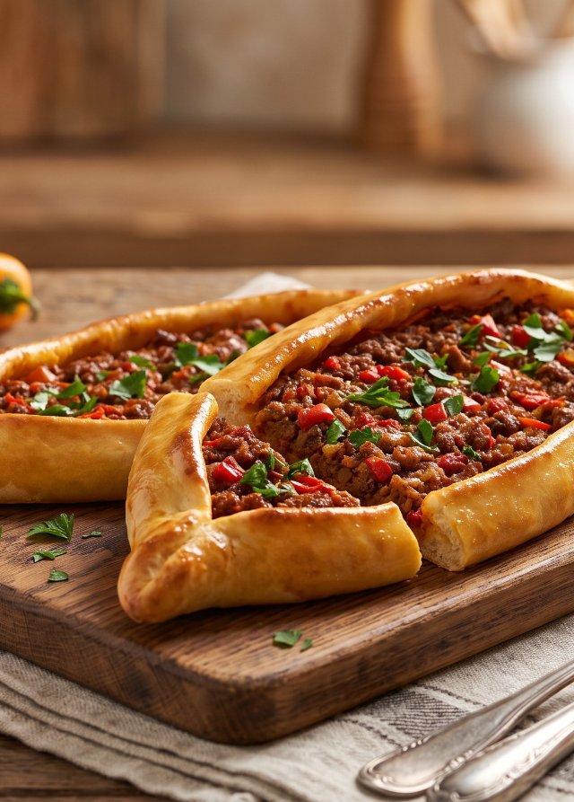 Turkish Pide with Ground Beef