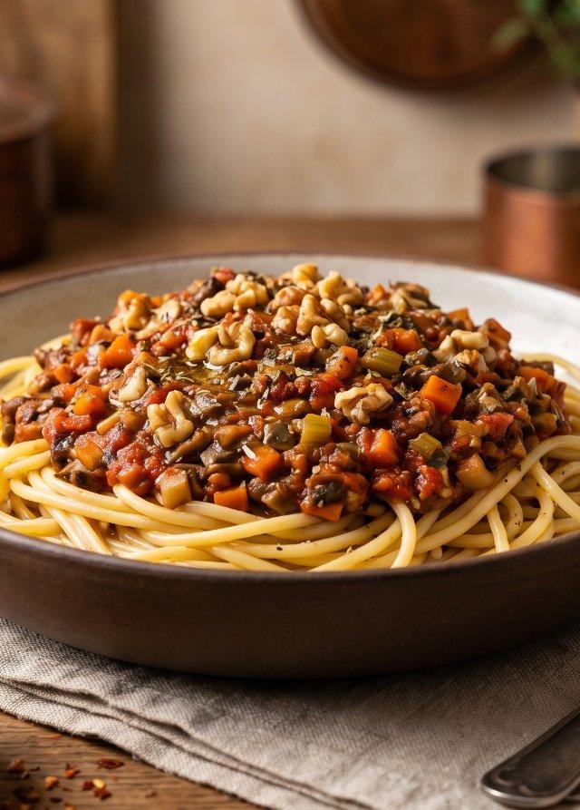 Mushroom Walnut Bolognese