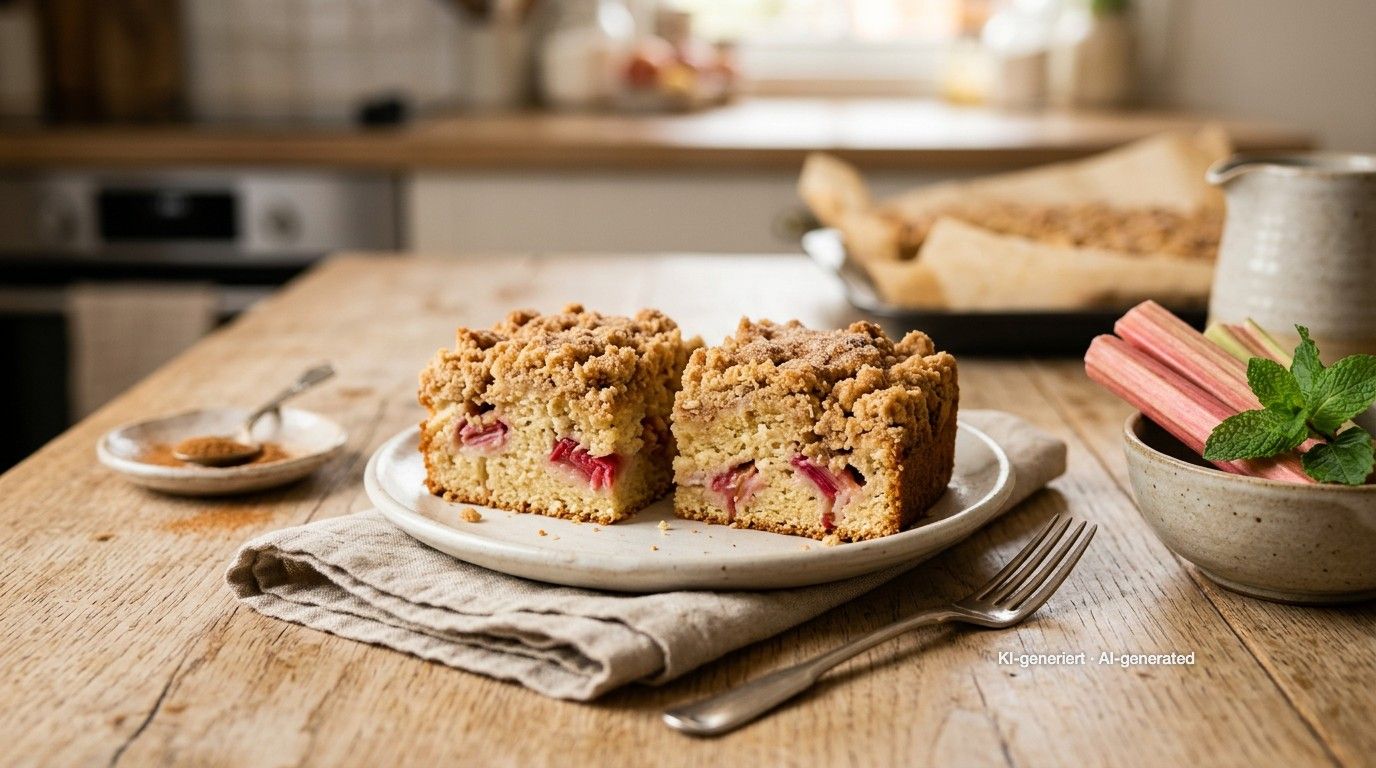 Rhubarb Crumble Cake