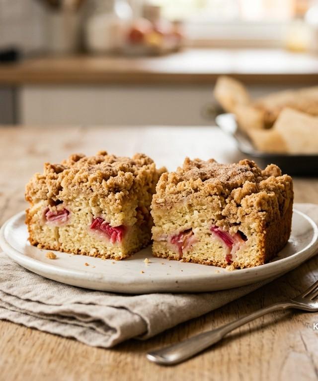 Rhubarb Crumble Cake