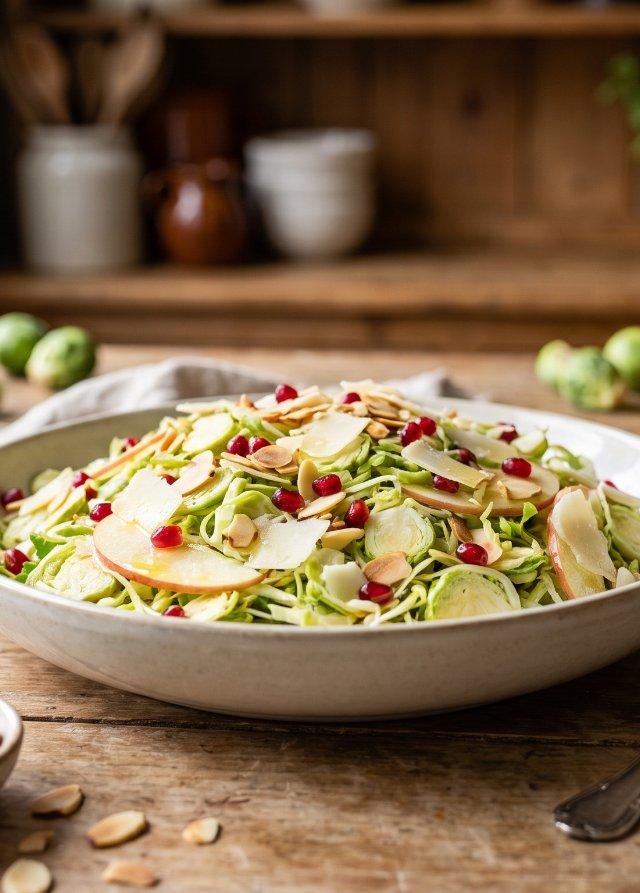 Roher Rosenkohl-Salat mit Granatapfel