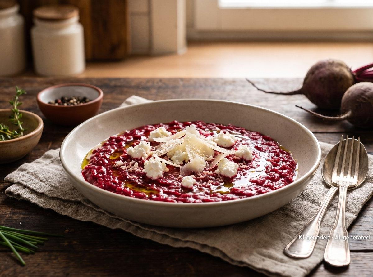 Beetroot Risotto with Goat Cheese