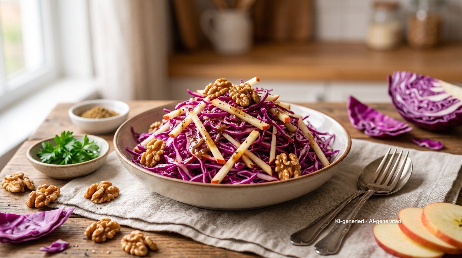 Red Cabbage Walnut Salad