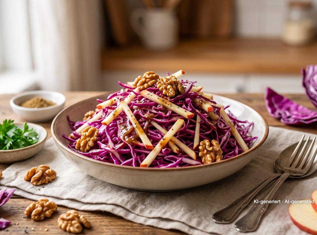 Rotkohl-Walnuss-Salat