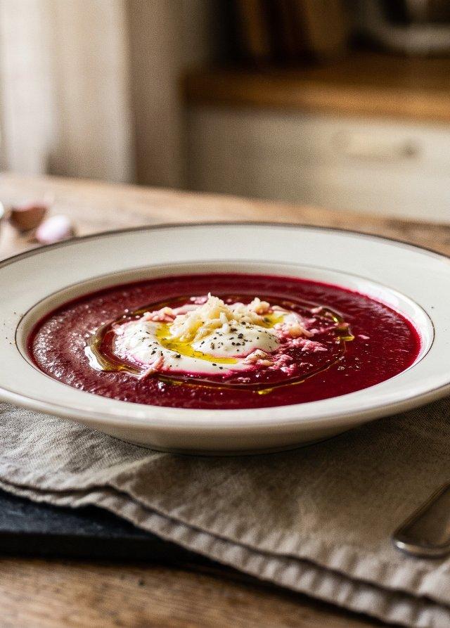 Rote-Bete-Suppe mit Meerrettich