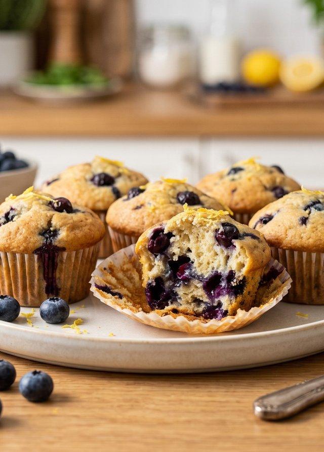 Muffin soffici ai mirtilli