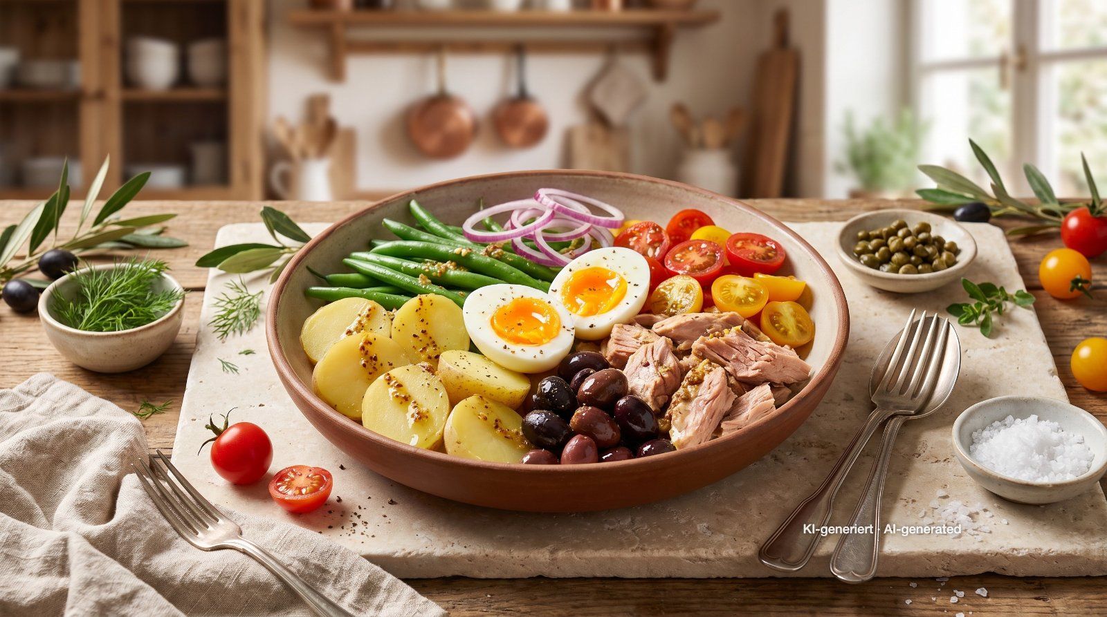 Salade Niçoise mit Senf-Vinaigrette