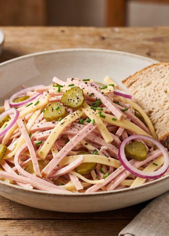 Ensalada suiza de embutido y queso
