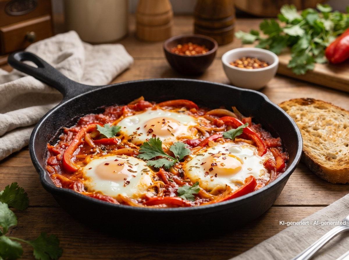 Shakshuka aux poivrons et aux tomates